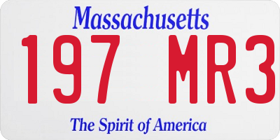 MA license plate 197MR3