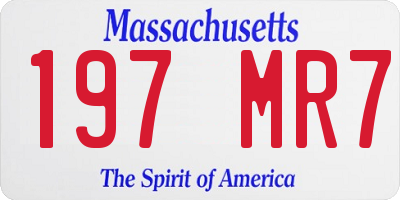 MA license plate 197MR7