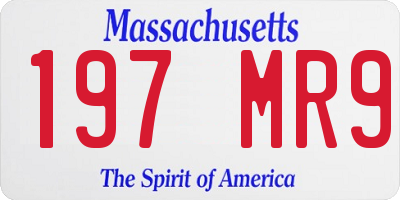 MA license plate 197MR9