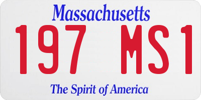 MA license plate 197MS1