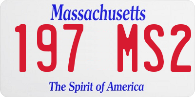 MA license plate 197MS2