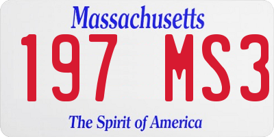 MA license plate 197MS3