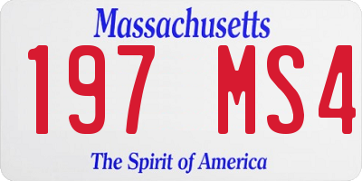 MA license plate 197MS4