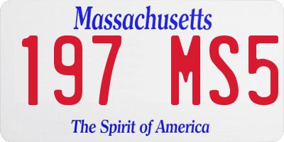 MA license plate 197MS5