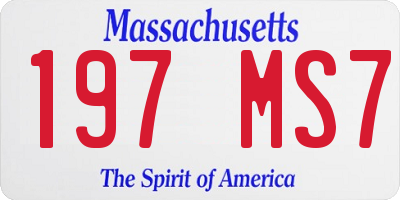 MA license plate 197MS7