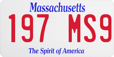 MA license plate 197MS9