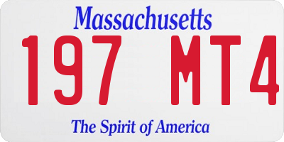 MA license plate 197MT4