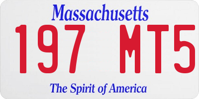 MA license plate 197MT5