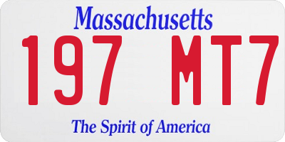 MA license plate 197MT7
