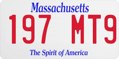 MA license plate 197MT9