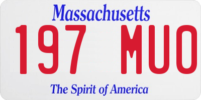 MA license plate 197MU0