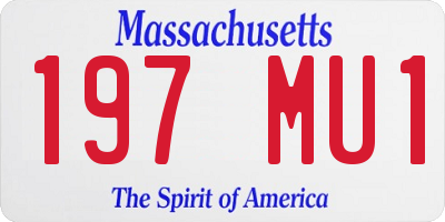 MA license plate 197MU1
