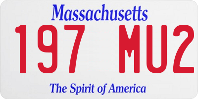 MA license plate 197MU2