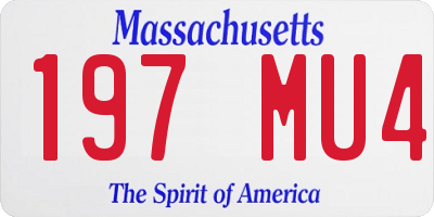 MA license plate 197MU4