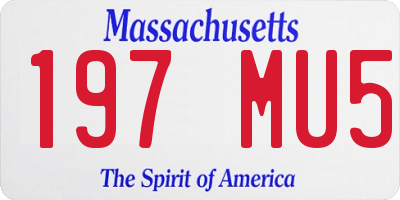 MA license plate 197MU5
