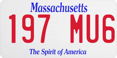 MA license plate 197MU6