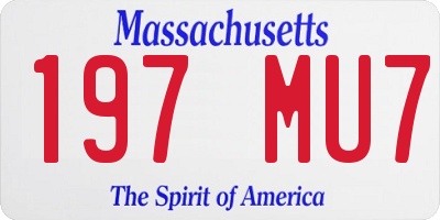 MA license plate 197MU7