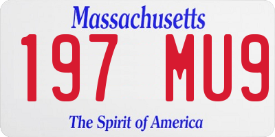 MA license plate 197MU9