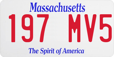 MA license plate 197MV5