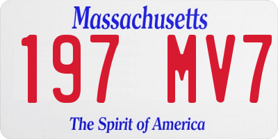 MA license plate 197MV7