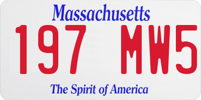 MA license plate 197MW5