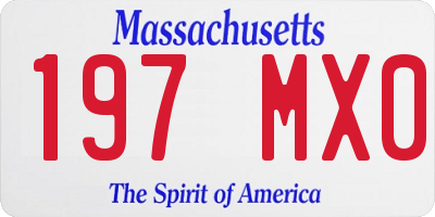 MA license plate 197MX0