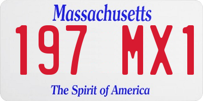 MA license plate 197MX1