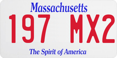 MA license plate 197MX2