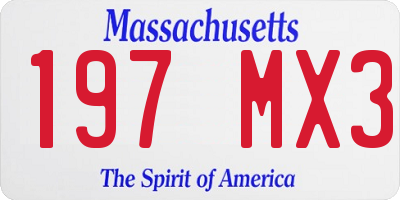 MA license plate 197MX3