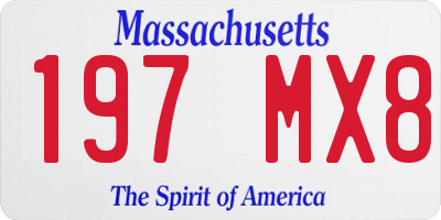 MA license plate 197MX8