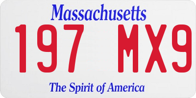MA license plate 197MX9