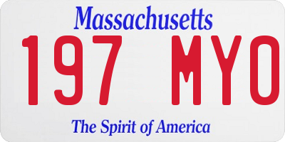 MA license plate 197MY0
