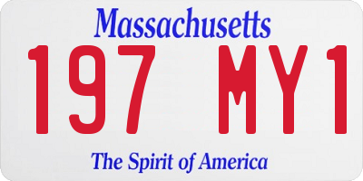 MA license plate 197MY1