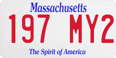 MA license plate 197MY2