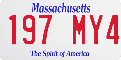 MA license plate 197MY4
