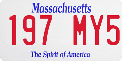 MA license plate 197MY5