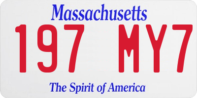 MA license plate 197MY7