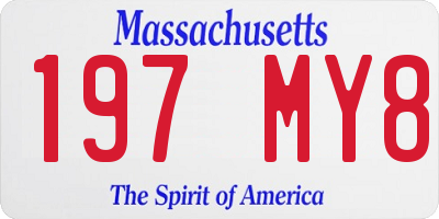 MA license plate 197MY8