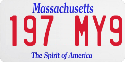 MA license plate 197MY9