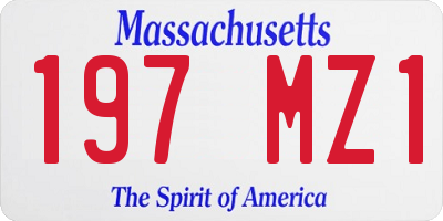 MA license plate 197MZ1