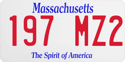 MA license plate 197MZ2