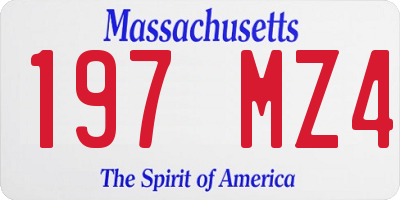 MA license plate 197MZ4
