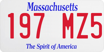 MA license plate 197MZ5
