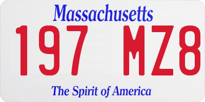 MA license plate 197MZ8