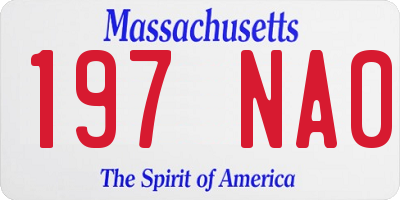 MA license plate 197NA0