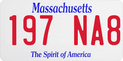 MA license plate 197NA8