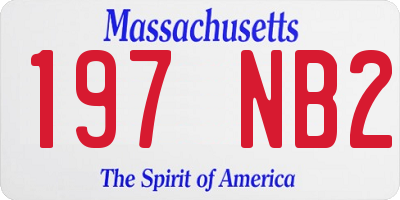 MA license plate 197NB2