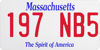 MA license plate 197NB5