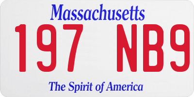 MA license plate 197NB9