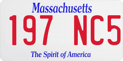 MA license plate 197NC5